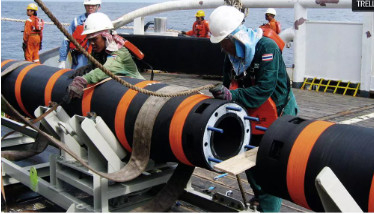 خرطوم عائم ذو ذيل FPSO معتمد من فئة BV لتحميل النفط الخام البحري إلى ناقلة بحرية