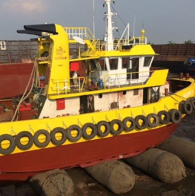 أسطواني قابل للنفخ سفينة مطاطية بحرية إطلاق وسادة هوائية